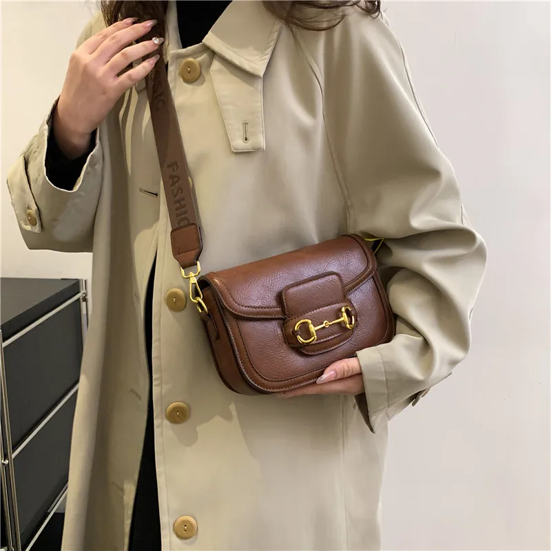 2024 New High-end Ribbon Contrast Color 1955 Saddle Bag Versatile One-Shoulder Diagonal Trendy Women\'s Bag