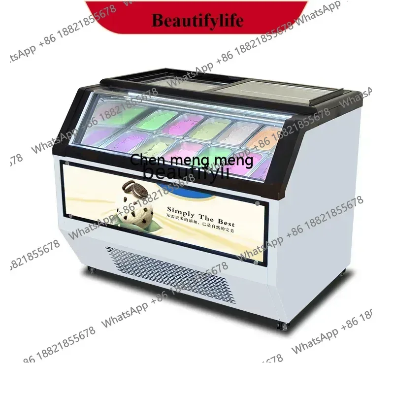 

X ss 8617 Commercial ice cream cabinet thick cut fried yogurt frozen display cabinet air-cooled frost-free horizontal display