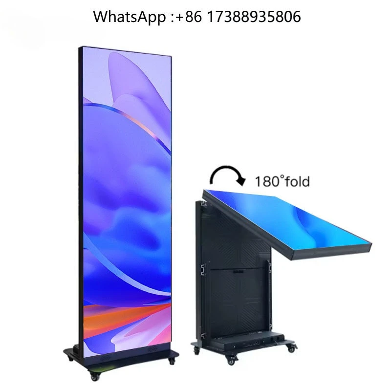 hotP1.8 P2.5 Three-fold Portable Advertising Player with LED Screen Digital Indoor LED Poster Display Screen Suitable for Events