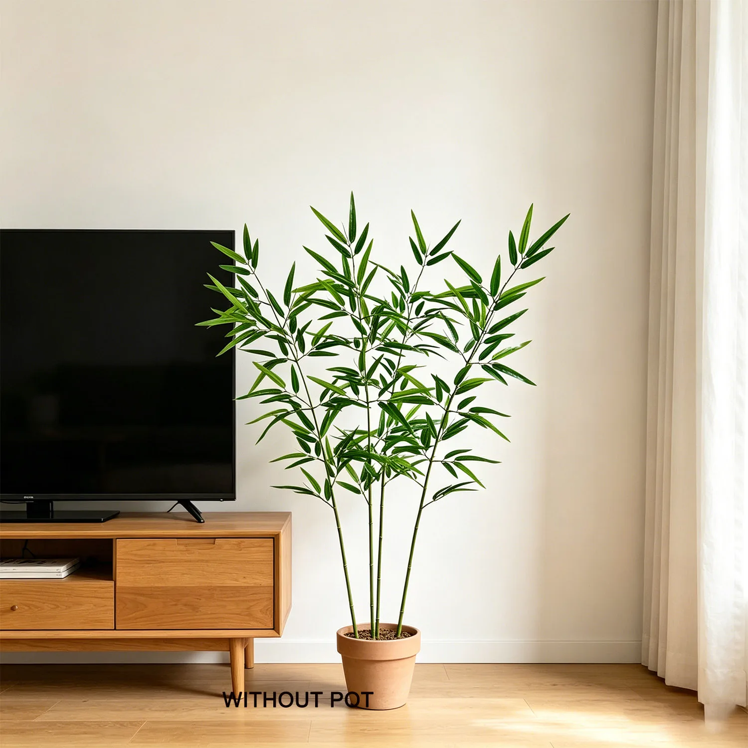 Ramas de bambú artificiales de 120 cm/4 pies, planta artificial decorativa, planta falsa para decoración de hogar, jardín, balcón, sala de estar, decoración interior.