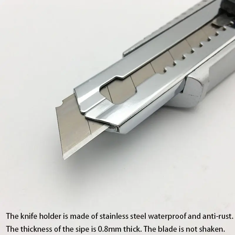 Heavy duty utility knife 18mm Storage with 5 Blades Snap Off Retractable Paper Box Cutter Screw Locking Blade Non-slip