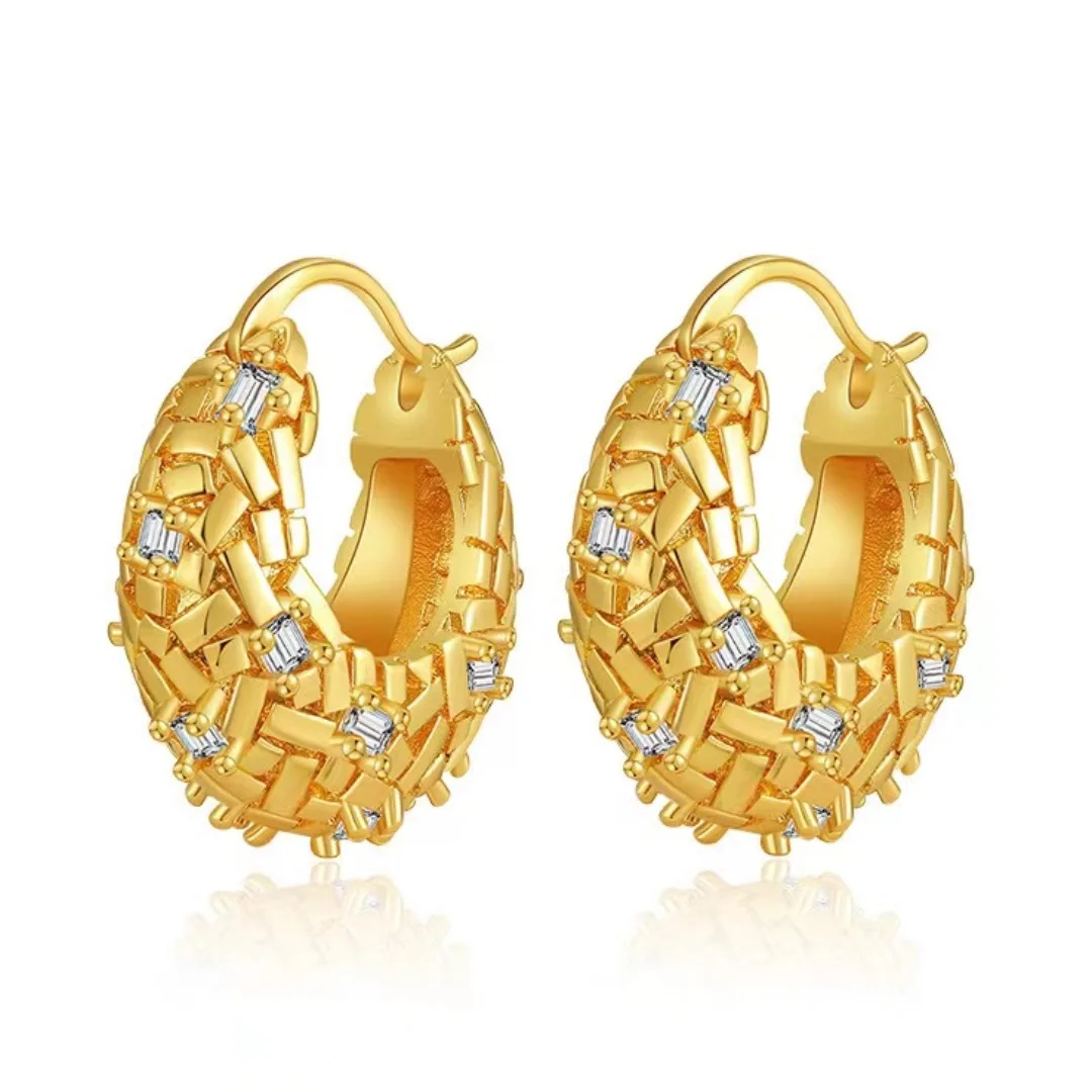 hoop earings for women Korean fashion jewelry heavy metal cold style. Pendiente de acero inoxidable New Golden Earrings