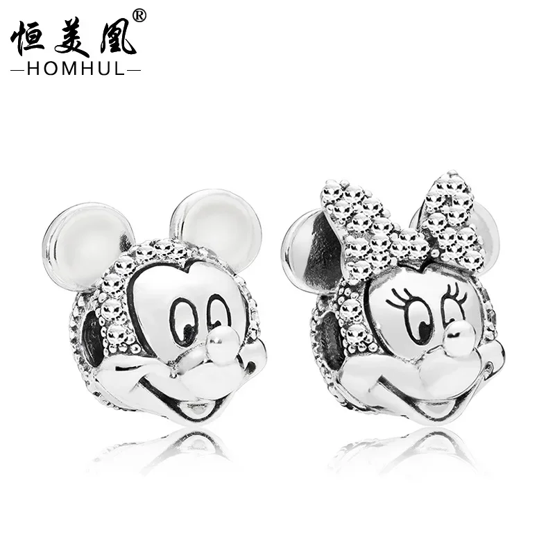 3pcs Disney Mickey mouse Bracelet Necklace Anime Accessories doll DIY Handmade Jewelry girl gift