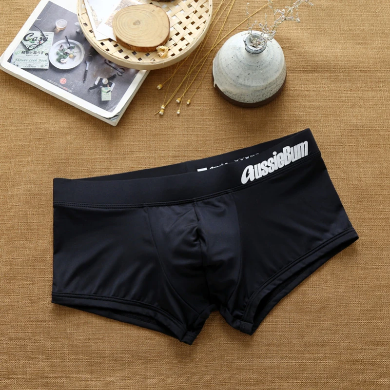 Aussiebum-bragas de seda de leche para hombre, ropa interior Sexy de cintura baja, elástica, tridimensional, cómoda, suspensorio, Bóxer