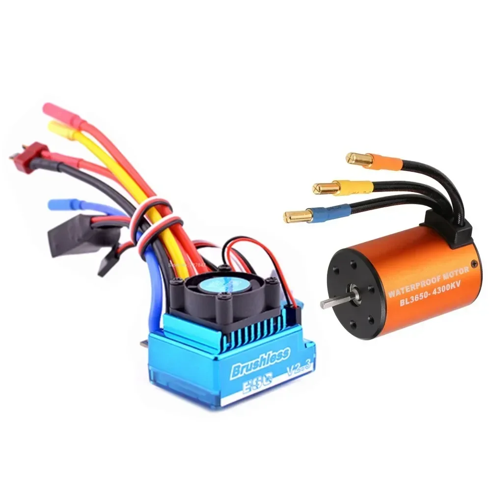 1 Juego de 120A Motor sin escobillas ESC transmisor de Control remoto receptor brazo de engranaje de dirección de Metal para Wltoys XKS 144001   Coche RC 1/14