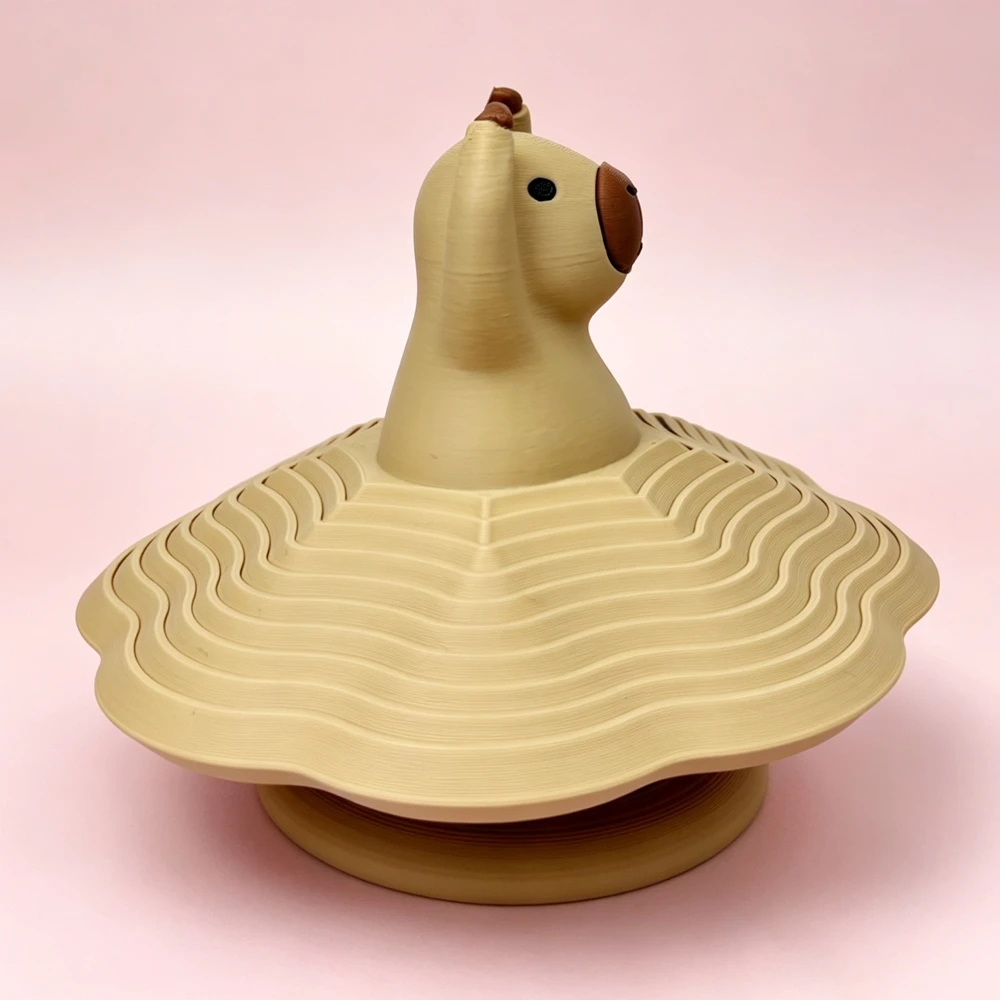 3D Printed Spinning Capybara Ballerina Figurine Cute Ballet Animal Desk Ornament Funny Stress Relief Fidget Spinner Toy