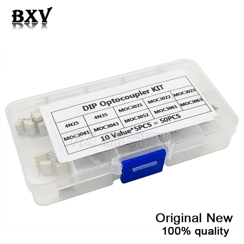 Free Shipping DIP Optocoupler Kit 10Value*5PCS=50PCS 4N25 4N35 MOC3021 MOC3022 MOC3023 MOC3041 MOC3043 MOC3052 MOC3061 MOC3063