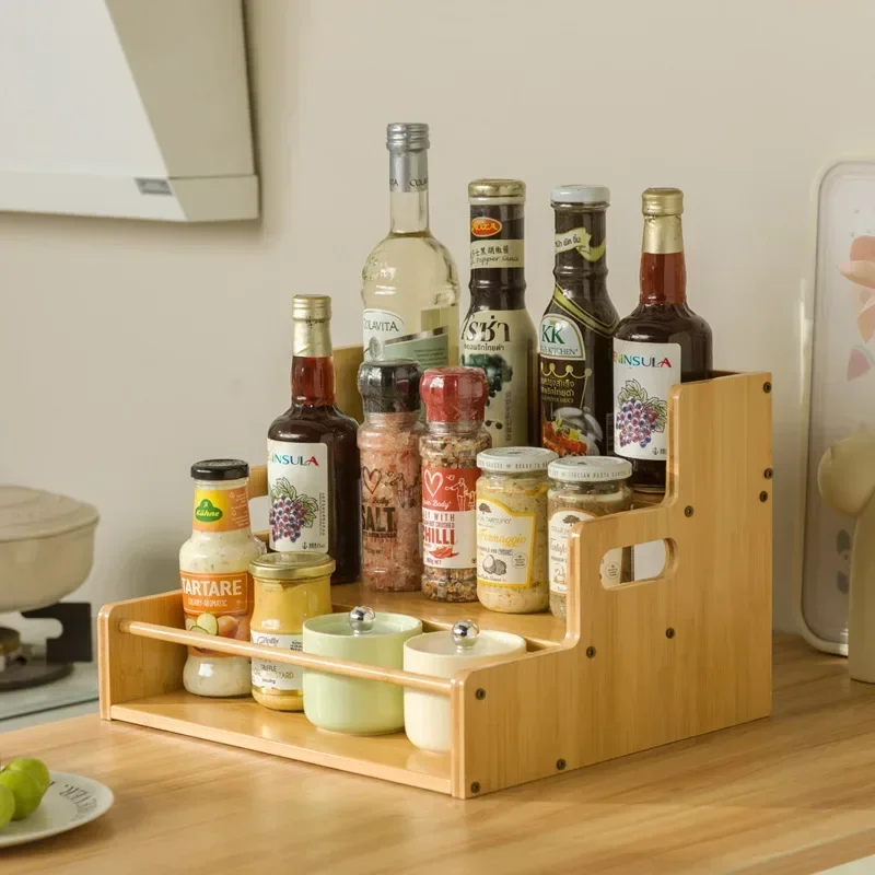 New model Ladder multi-purpose seasoning rack multi-functional kitchen countertop seasoning bottle storage rack