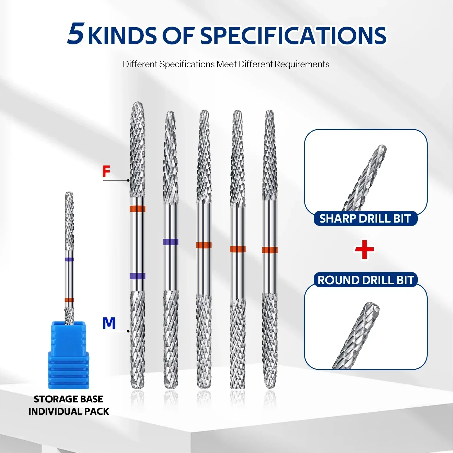 Brocas de unha de carboneto de tungstênio com extremidades duplas 2 em 1 fresa para esmalte em gel polidor elétrico acessórios de máquina