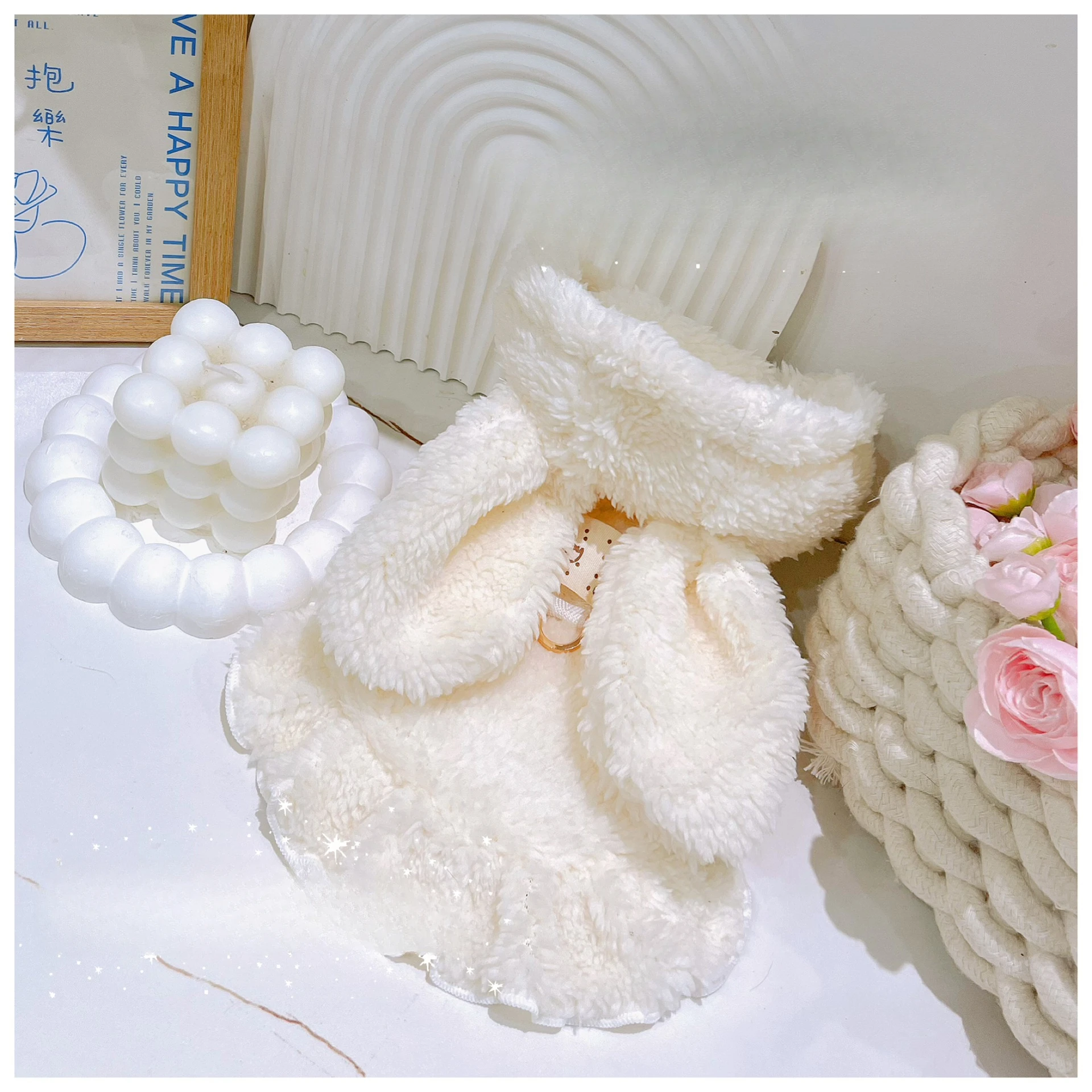 Pet Autumn Winter Plush Rabbit Ear Coat Thick and Cute Rabbit Ear Hooded Sweatshirt Teddy Puppy Dog Clothes for Small Dogs