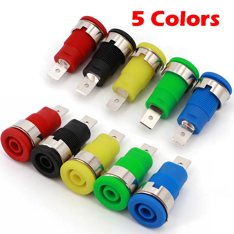 

20PCS Insulated Safety 32A 4mm Banana Socket Terminal 5 Colors Female Jack Panel Mount Socket Binding Post Wire Connector