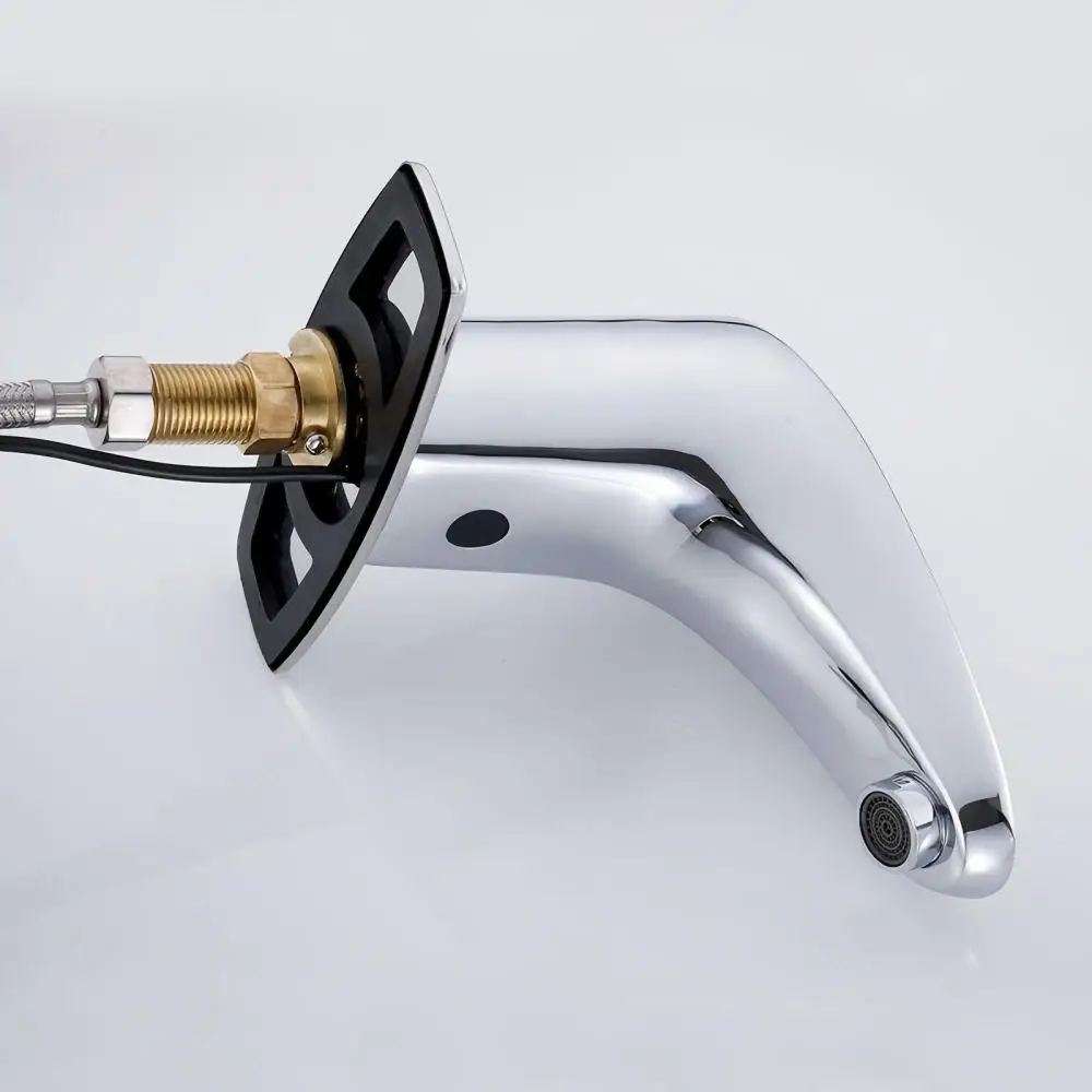 Automatic Hands‑Free Infrared Induction Faucet Brass Cold Water Tap for Bathroom Basin Commercial Household Use