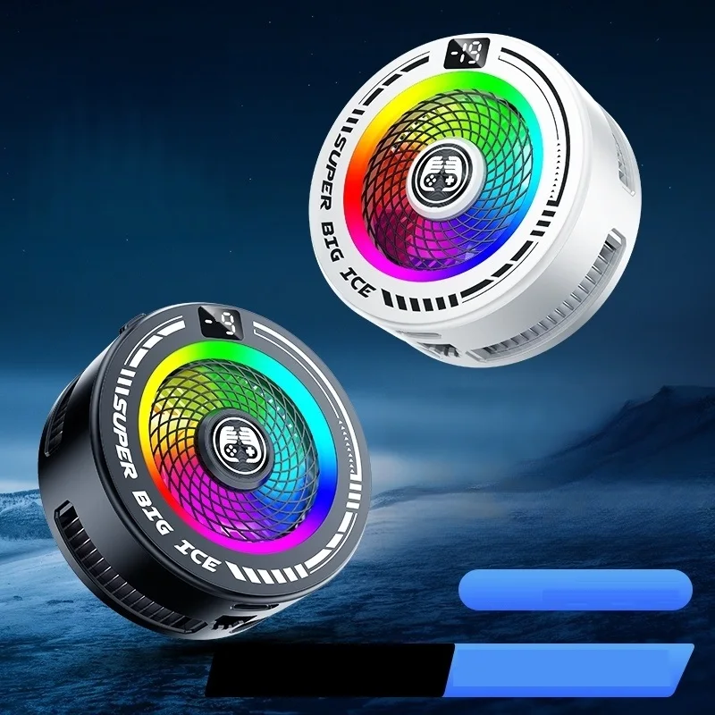 FS22 مبرد الهاتف أشباه الموصلات مشبك مغناطيسي 2 في 1 تبريد قوي AI التحكم الذكي في درجة الحرارة أضواء RGB لألعاب الهاتف