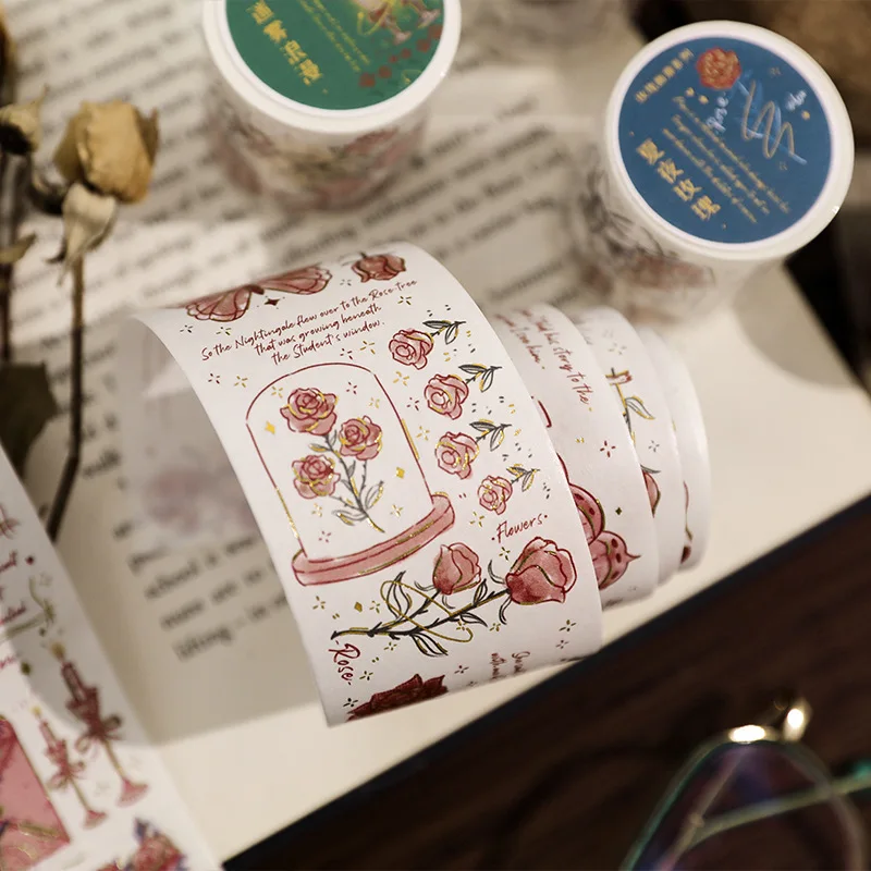 3M Vintage Washi Tape Rose Plant Flower Creativity Tape Diy Decoration Scrapbooking Planner Masking Tape Label Sticker Stationer