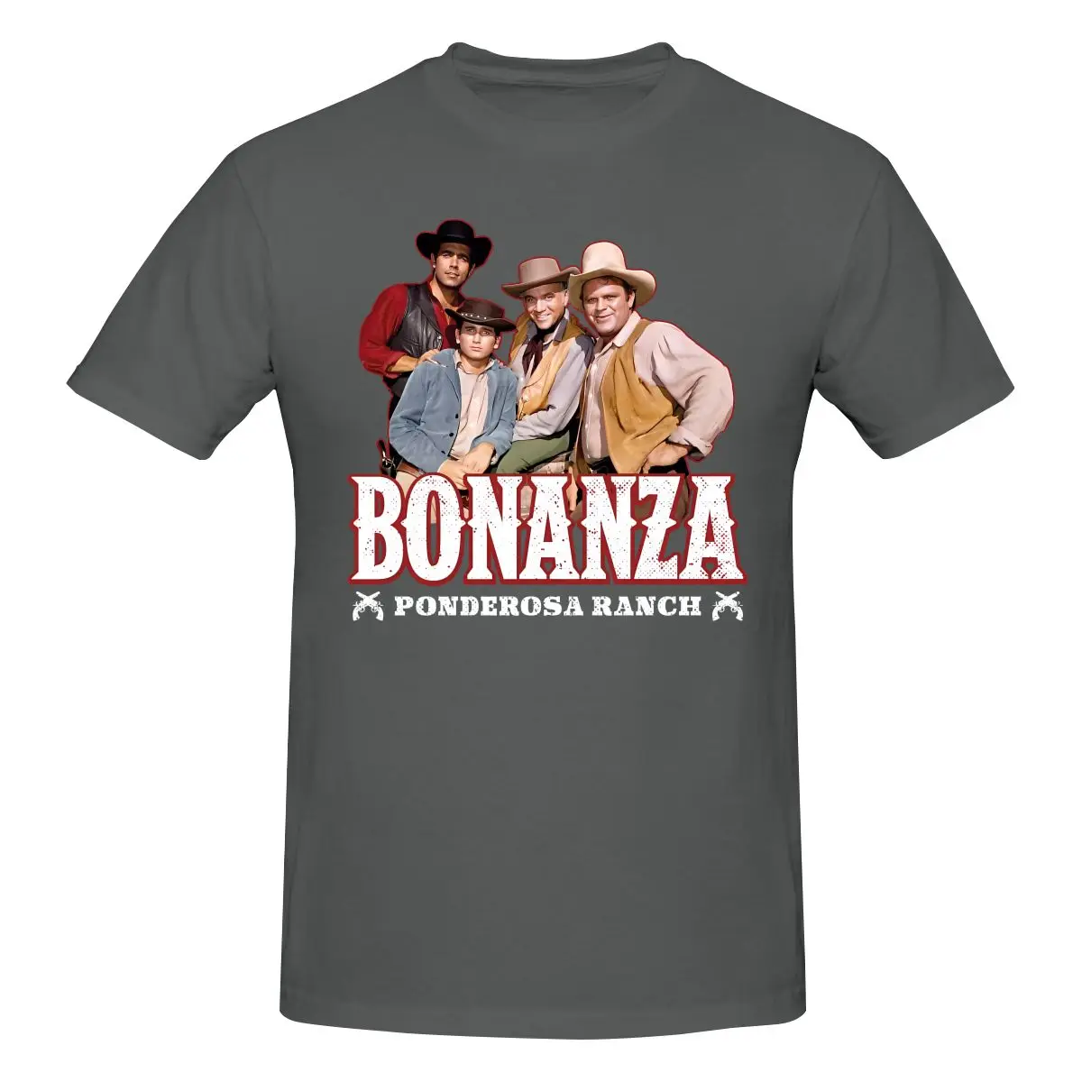 Funny BONANZA PONDEROSA RANCH Men's T-shirt Printed Tops are loose and slim fit Women's T-shirts