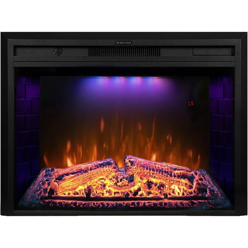 40 inch Wide Electric Fireplace, Wall Fireplace Electric with Remote Control, Realistic Log and Crackling Sound