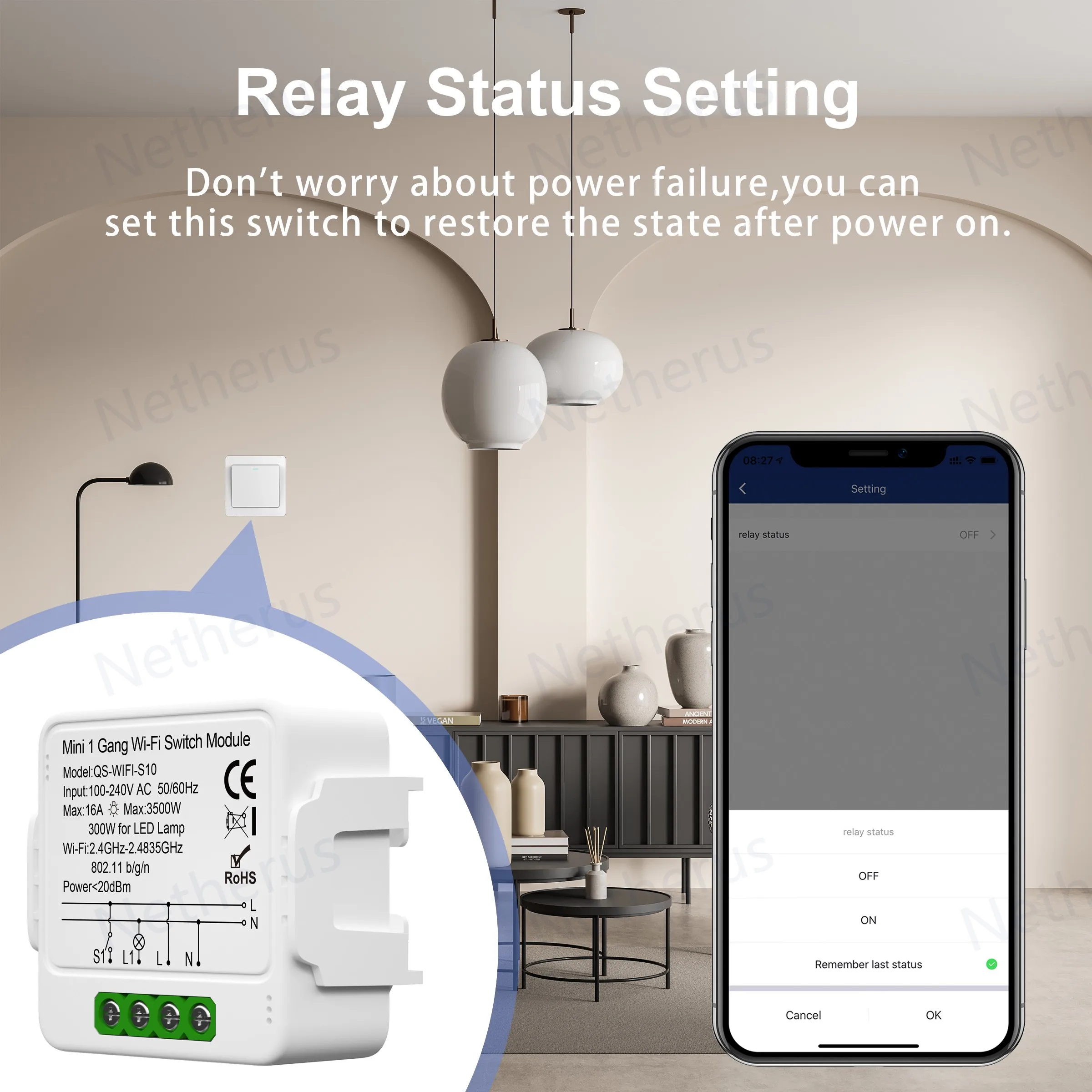 Tuya WiFi スマートスイッチモジュール 1/2/3/4 ギャング制御ミニスイッチブレーカー 16A スマートライフ Alexa Google アリスと連携