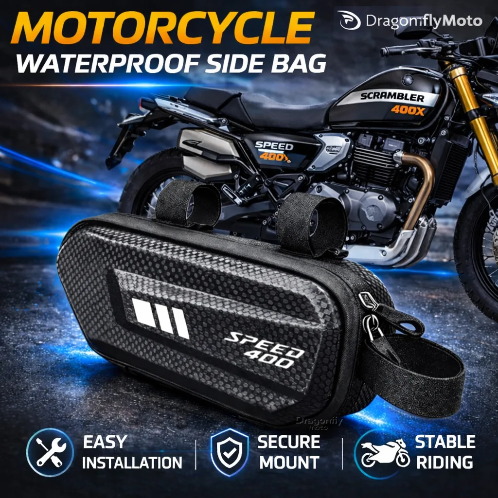 Large Capacity Motorcycle Side Bag For Triumph Scrambler 400X 400 X Speed 400 2023 2024 Waterproof Multifunctional Storage Pouch