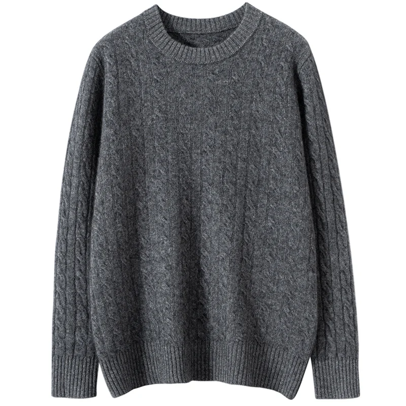 

2024 new autumn and winter men's cashmere sweater, round neck, casual, Korean style, popular, warm, cashmere sweater