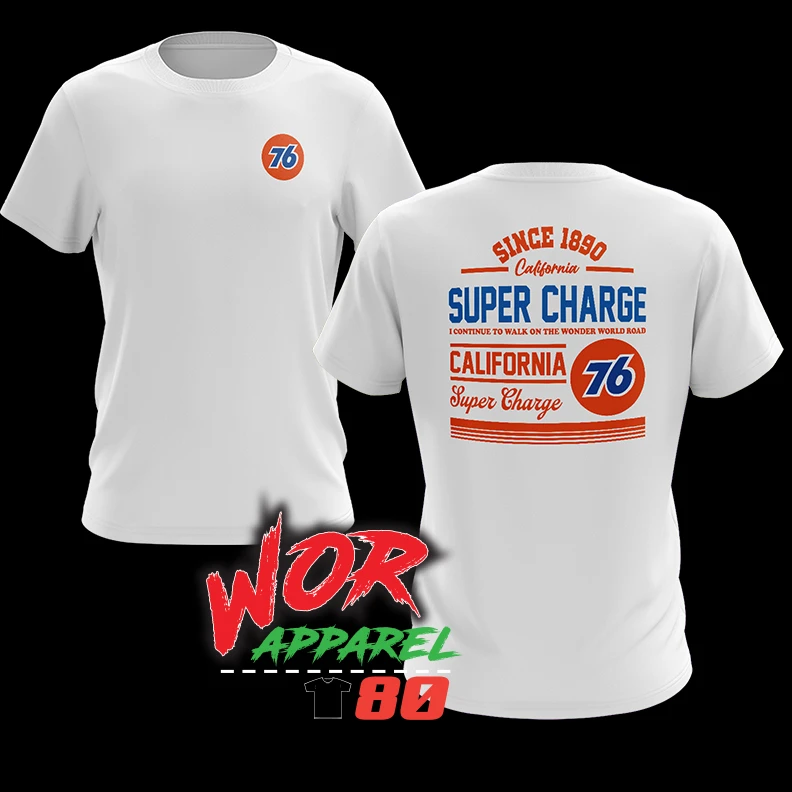 

Baju Permotoran 76 Lubricants Motor Oil Racing Motorsport VER.10 T Shirt American Street Short Sleeve Men Women