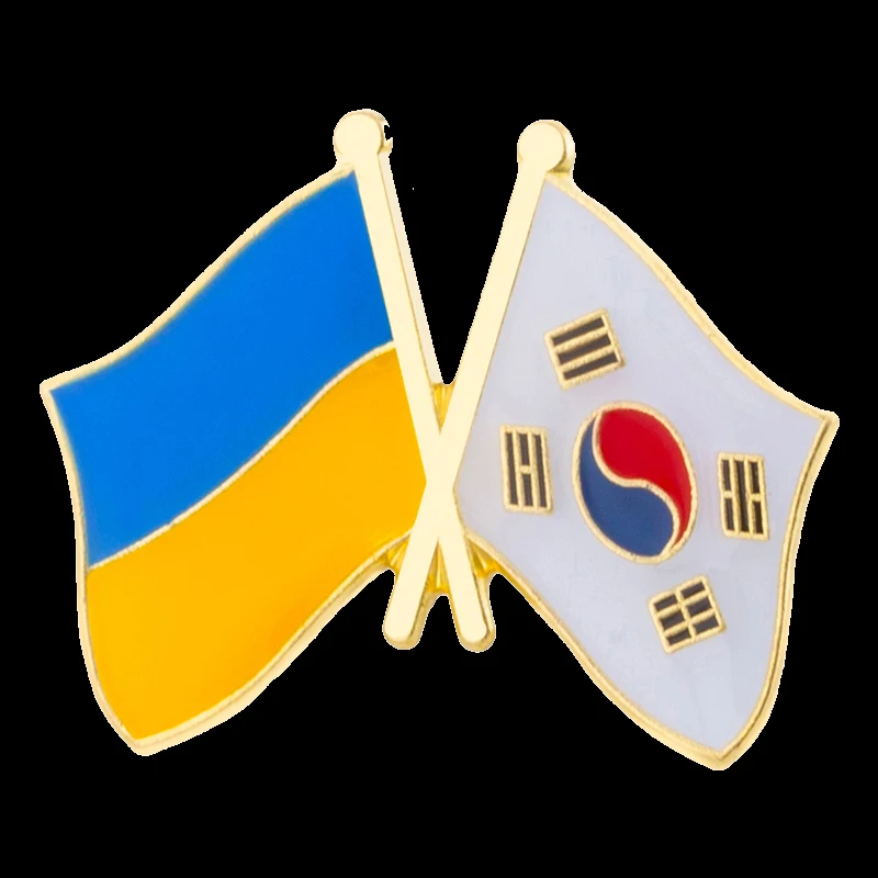 1-5-10-50-100pcs Ukraine Badge Brooch Natinal Lapel Pins Flag Lapel Pins Country Flag Badge