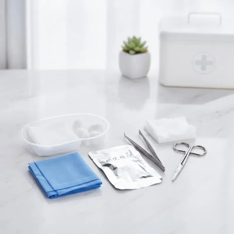 1 Set Debridement-Naht-Desinfektions-Wundpflege-Werkzeugset NEU Steriles Einweg-Verband-Ersatzwerkzeugset – Detail 21