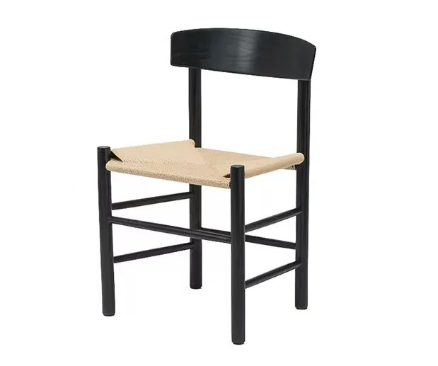 

#@Mid Century Modern Handwoven Cane Rattan Seat for Farmhouse Style Dining Room Wood Chair