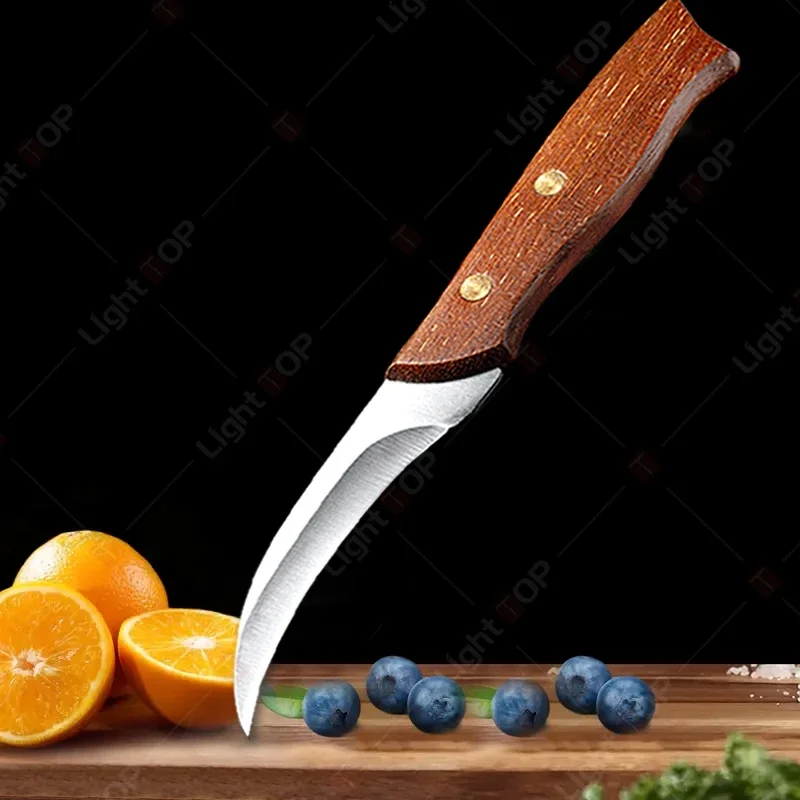 Stainless Steel Fruit Paring Knives Professional Kitchen Knife Vegetable Melon Cutting Forged Knife Mushroom Knife BBQ Tool