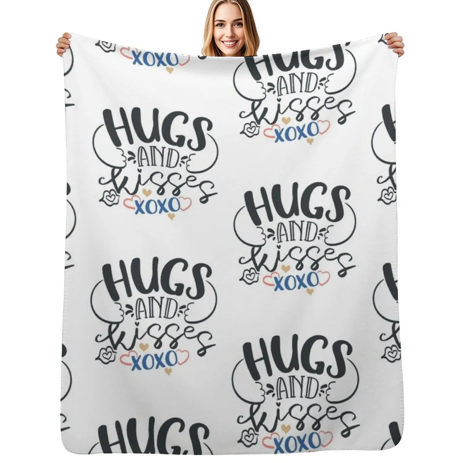 

Hugs And Kisses Throw Blanket for babies Flannels Picnic sofa bed Blankets