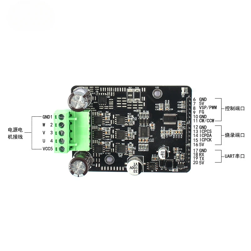BLDC Motor Driver 1600W, FOC Controller, Sensorless, SNR8503M