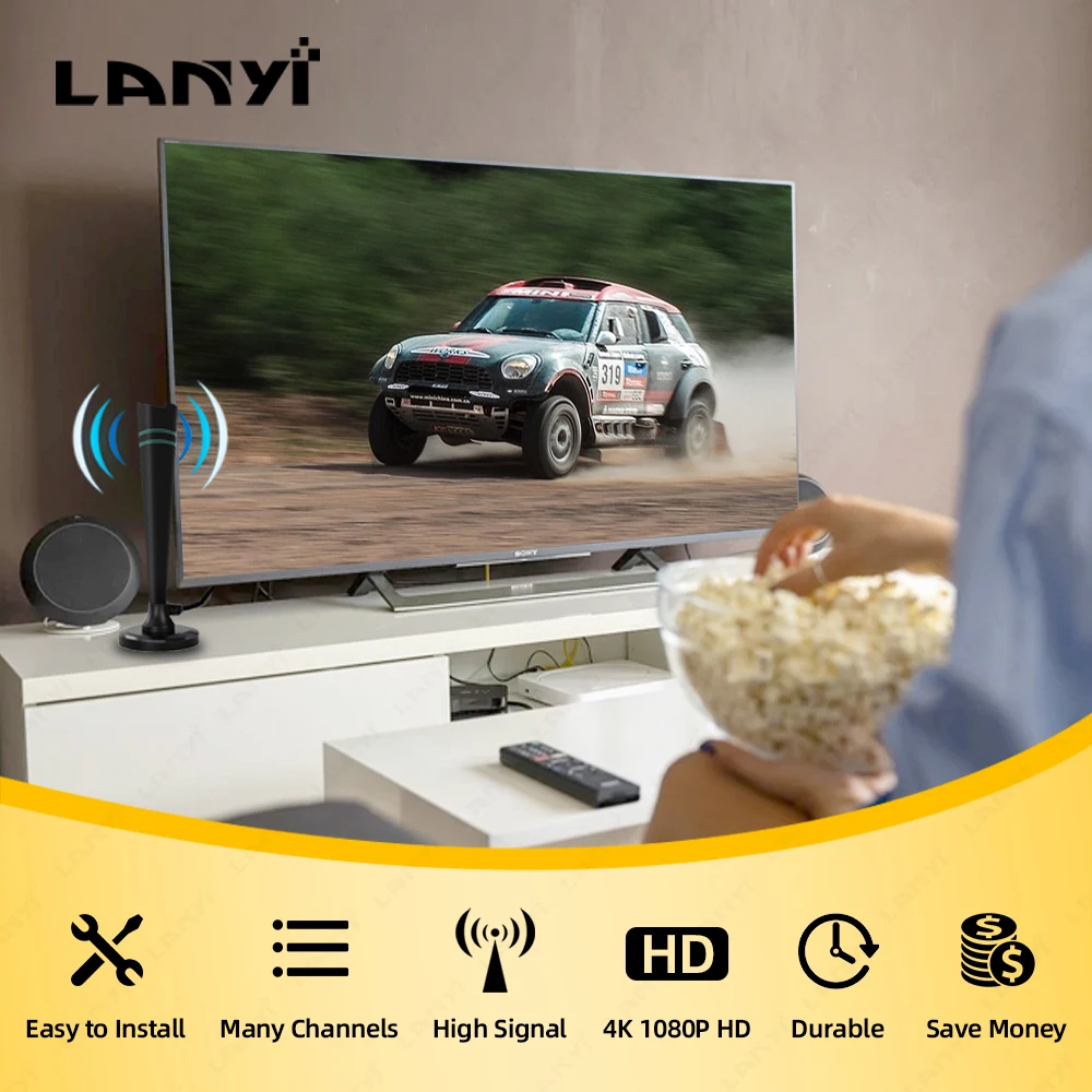 

Tv Antena Hd Tv Digital Indoor Amplified Dab Antenna High Gain 30Dbi Ultra HDTV Vhf/Uhf Quick Response Outdoor Aerial Set