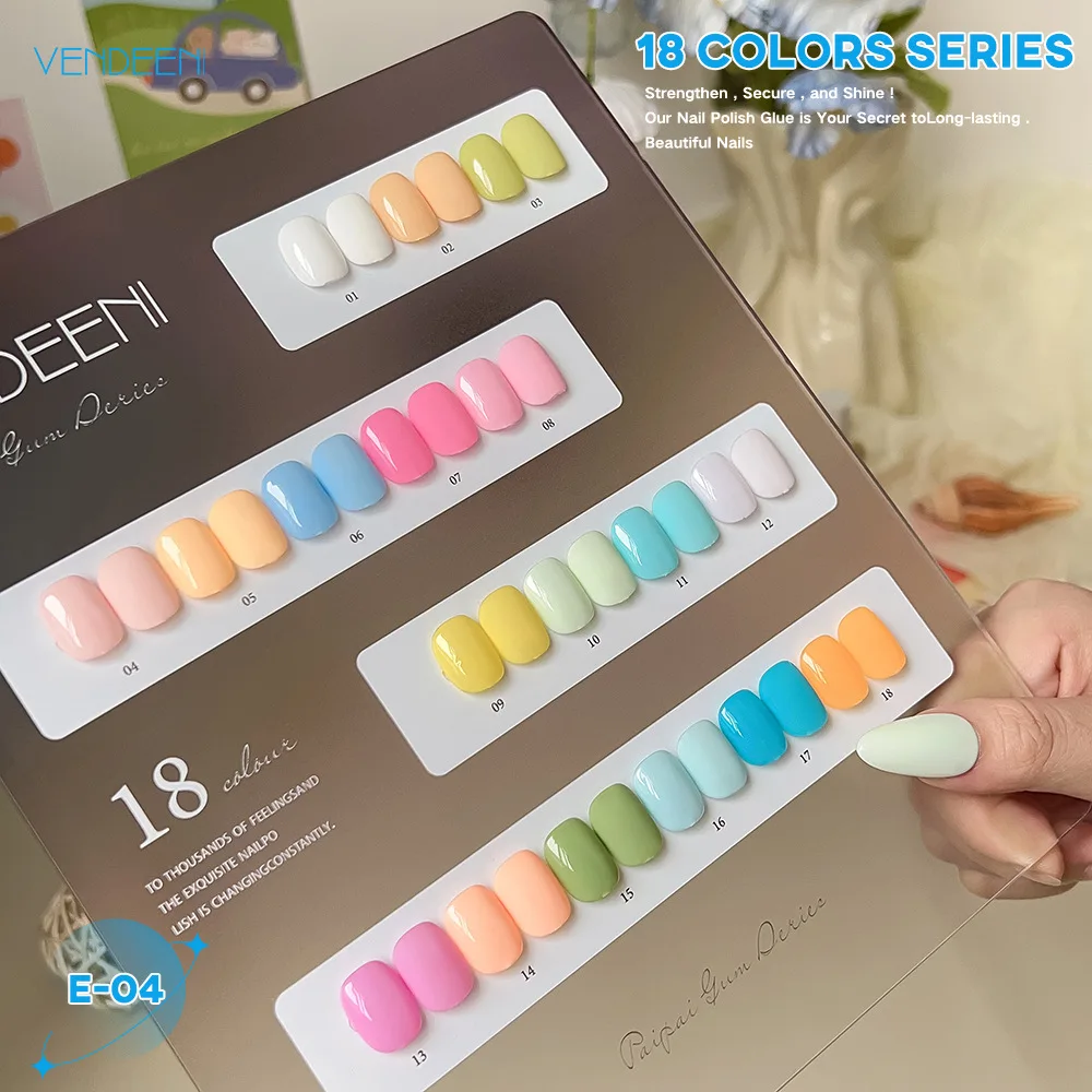 ยาทาเล็บเจล Vendeeni 18 สี สำหรับฤดูร้อน สีสันสดใส ยูวี แอลอีดี ล้างออกได้ สีพื้น รุ้ง มาการอง เจลทาเล็บ ปราศจากสาร TPO/HEMA