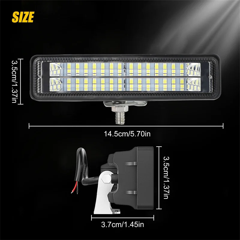 2 قطعة 28LED 84 واط شريط إضاءة العمل 12-24 فولت الكاشف محرك الضباب على الطرق الوعرة LED ضوء العمل ، فورد تويوتا SUV 4WD شعاع DRL الألومنيوم الخفيفة