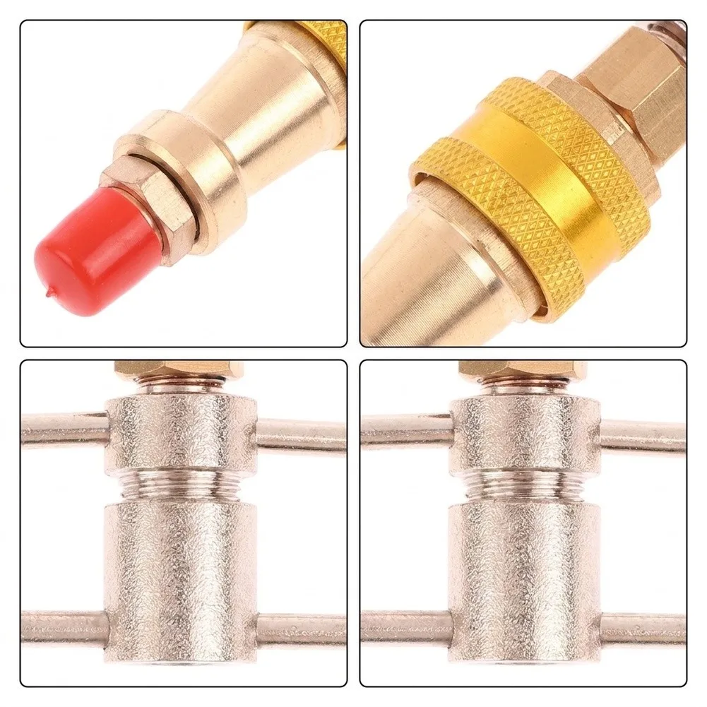 Solder-Free Refrigeration Coupling Tool Brass Quick Connector for Copper Tubing 125mm 74mm for HVAC Field Work
