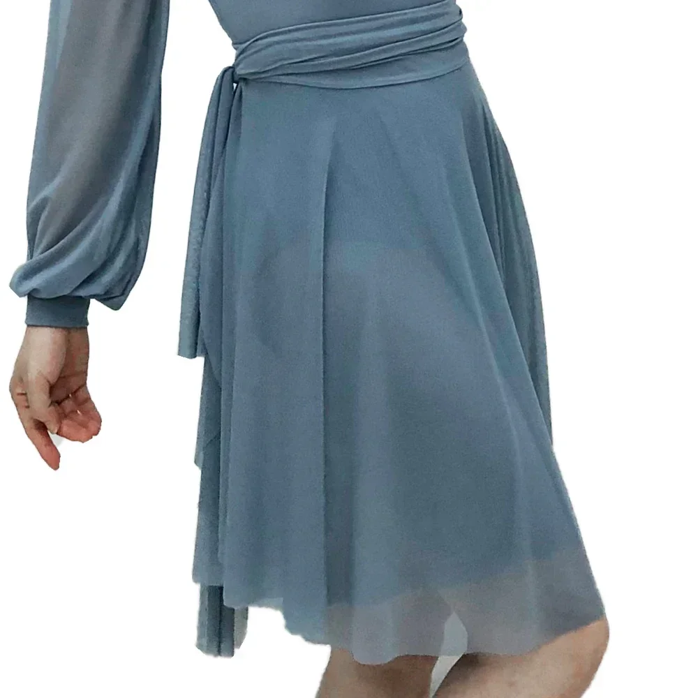 

MiDee Mordern, сетчатые балетные накидки для взрослых и женщин, базовая тренировочная танцевальная одежда, лирическая полуюбка для современного выступления на шнуровке