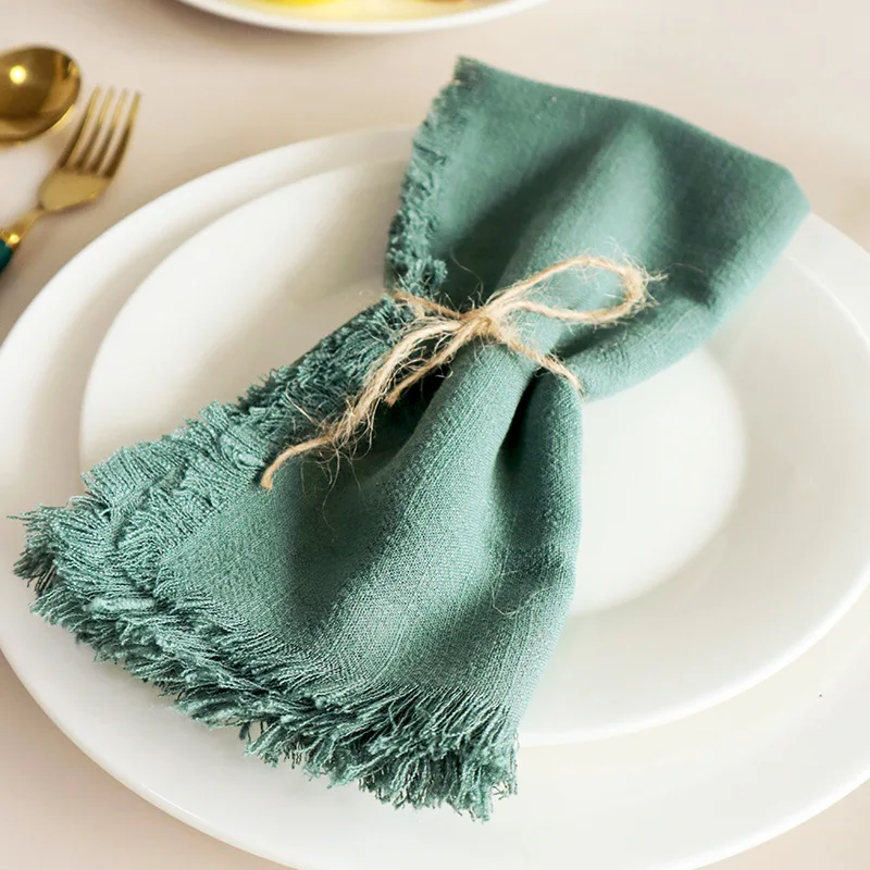 Set of 6 Cloth Napkins Linen 18x18Inch Hemmed Dinner Napkins Easy Care Machine Washable for Christmas Wedding Party