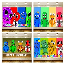 Rainbow friends Birthday Supplies Girl Party Banner Kid Cartoon Decoration Background Photography backdrop
