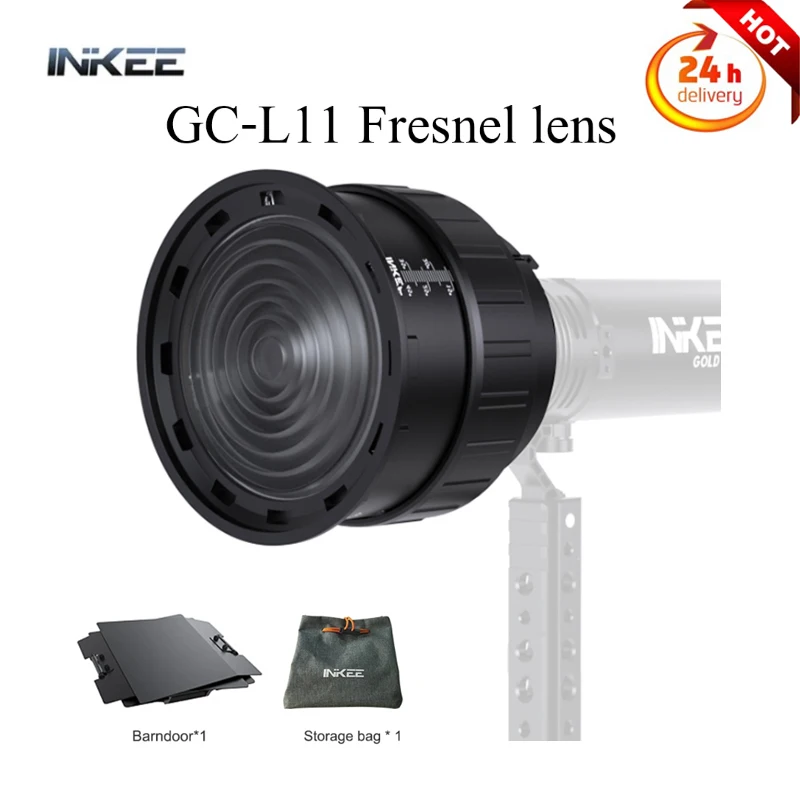 

Inkee GC-L11 Fresnel lens for Inkee GC60 GC30, kit with Barndoor and Storage Bag