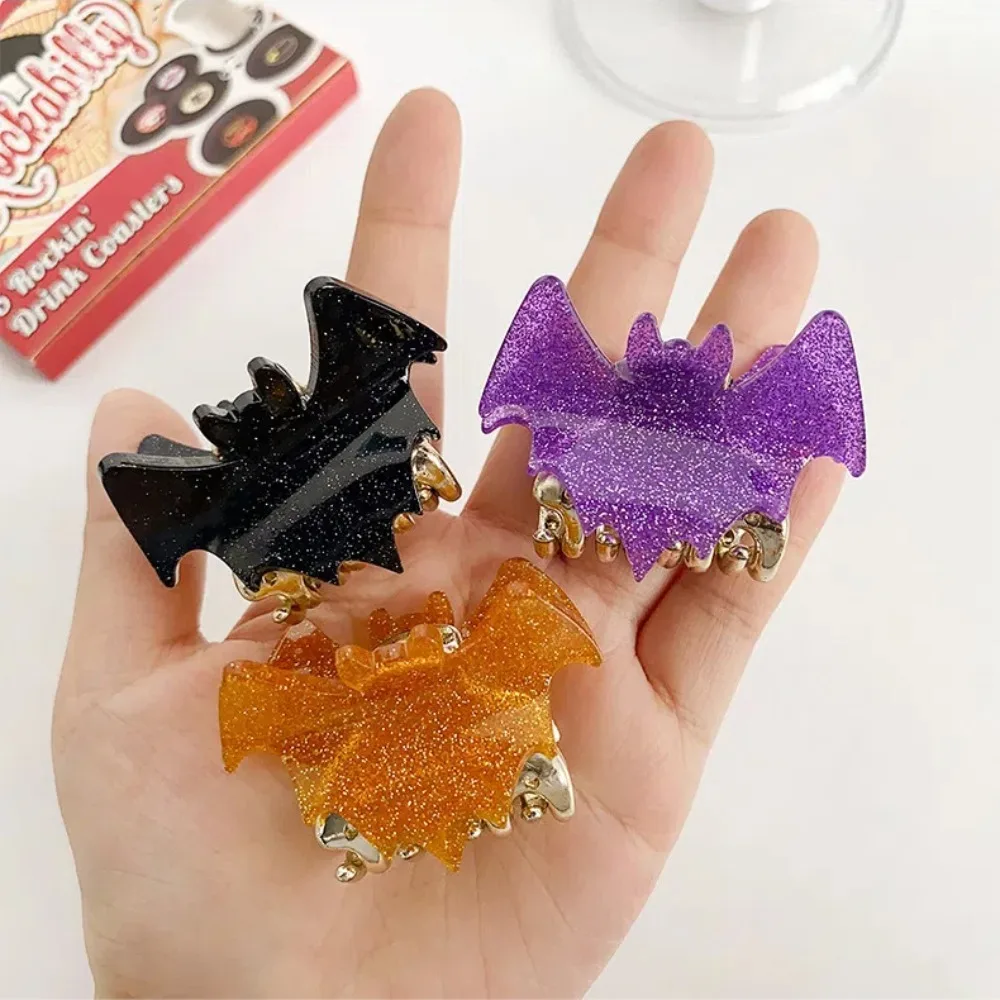 Gift Y2K Halloween Bat Hair Claw Alloy Headdress Shiny Acrylic Shark Clip Cosplay Medium Bat Wings Hair Claw Women