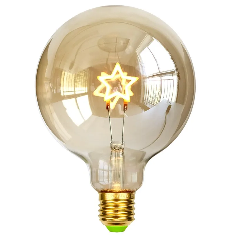 

Antique Edison Bulb LED Pentagram Filament Modeling Light Creative Ambient Light Brown Warm Decorative Lighting