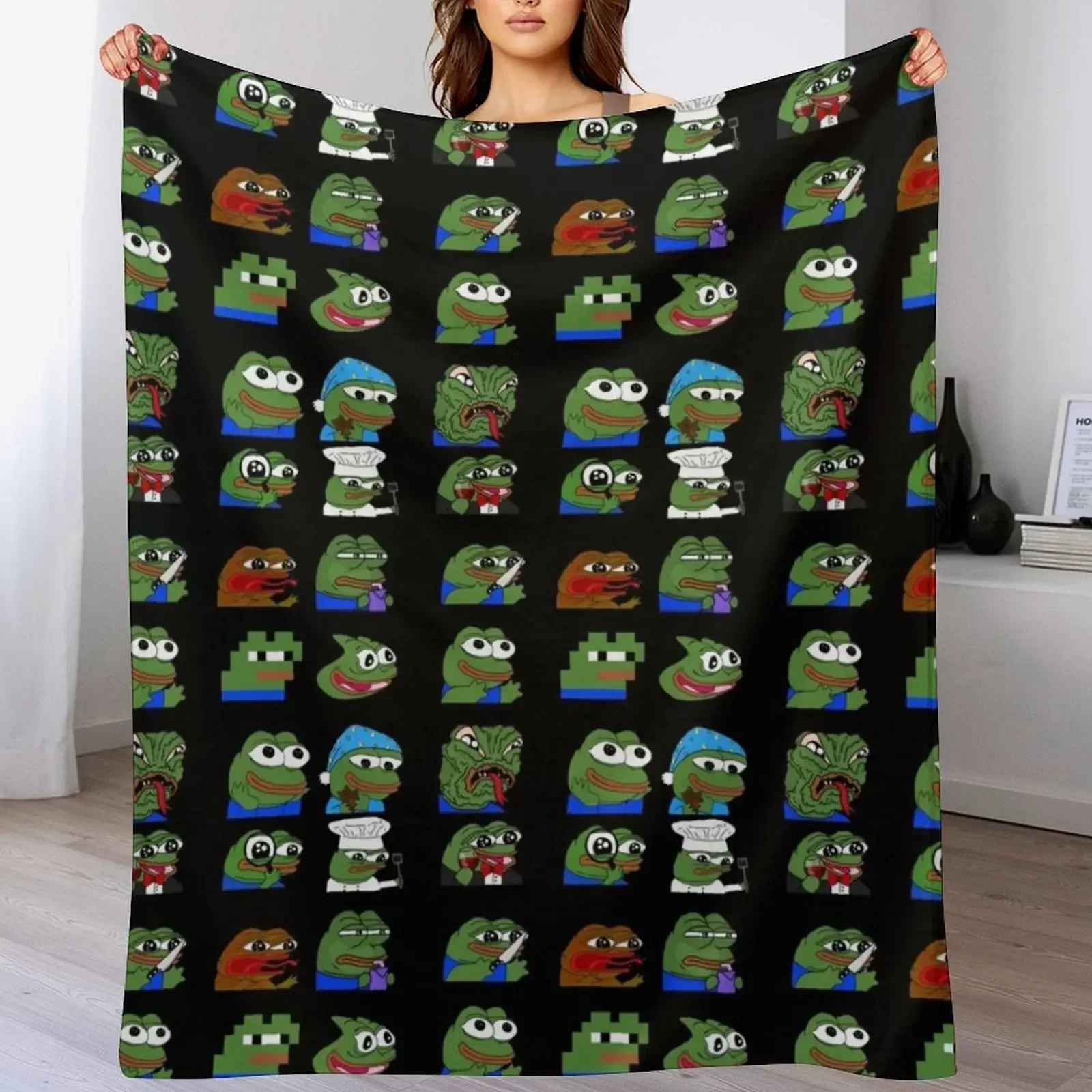 pepe peepo variety set (12 pepes edition) Throw Blanket Multi-Purpose Luxury Designer Blankets