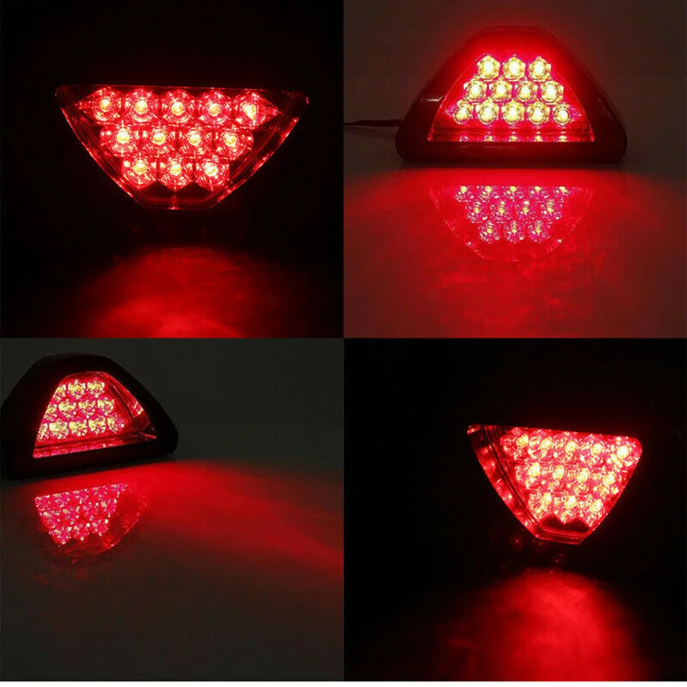 1PCS F1 Style Car Brake Lamp Light Stop Light Car DRL LED Rear Tail Stop Fog Brake Flash Light Lamp Red Len Black With Red Lens