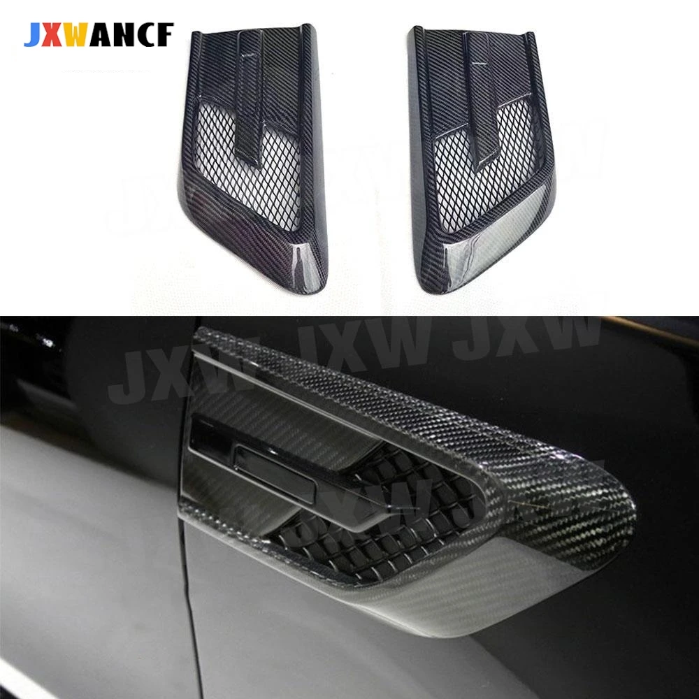 

JXWANCF For C Class W205 Carbon Fiber Front Bumper Sider Fender Fins Trim Decoration For Benz C200 C300 Not for AMG Style 15-18