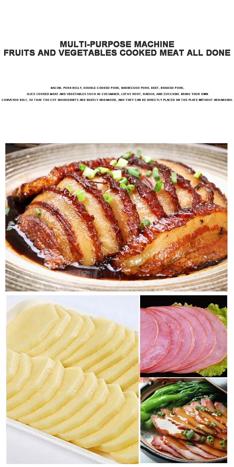 Automatische Schneidemaschine für frisches Fleisch, Schneidemaschine für frisches Rindfleisch, Schweinefleisch, Hähnchenbrust, Trockenfleisch