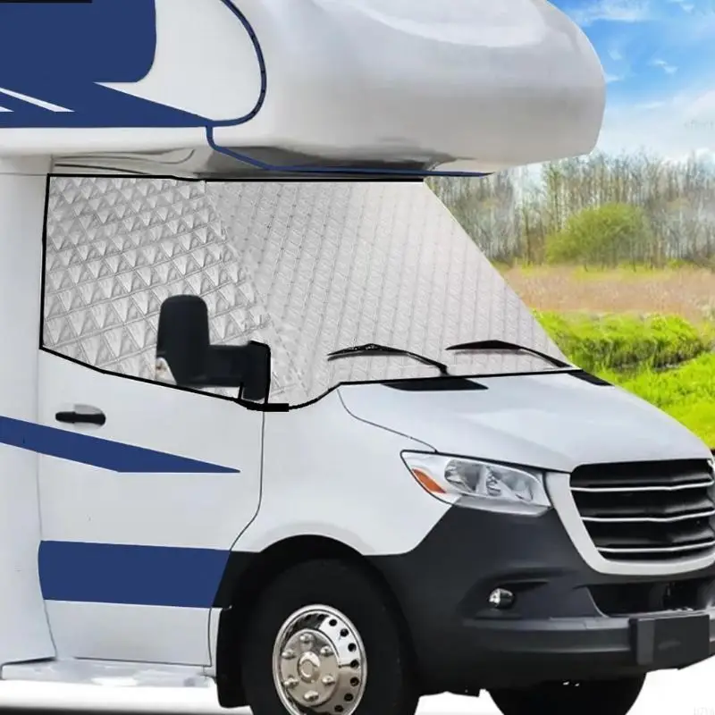 Universal Campers Sunshade Winter Snow Protector Reflective Foil Insulation Quick Setups Foldable for Sprinter 515 D7YA
