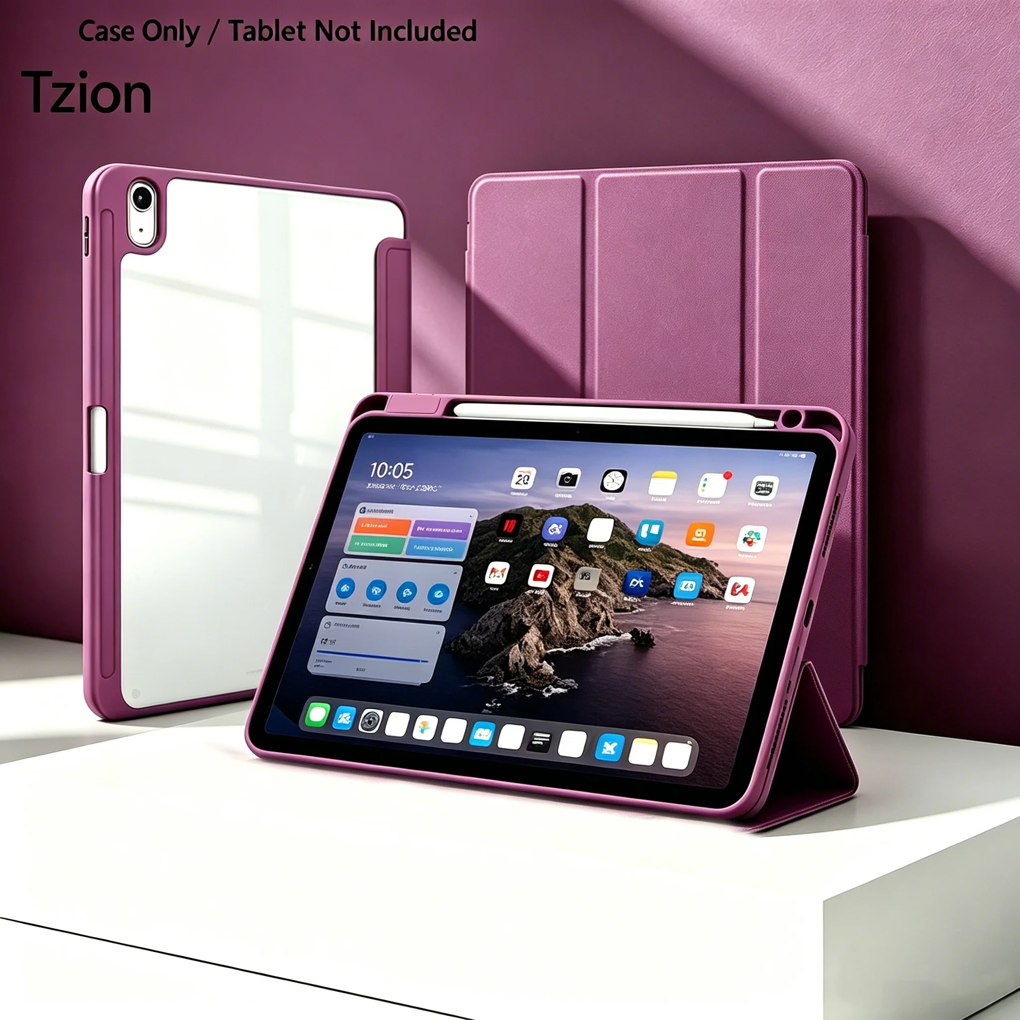 

Case for ipad 10th/11th A16 Trifold Stand Smart Cover with Pencil Holder and Soft TPU Back,Supports Auto Sleep & Wake Function
