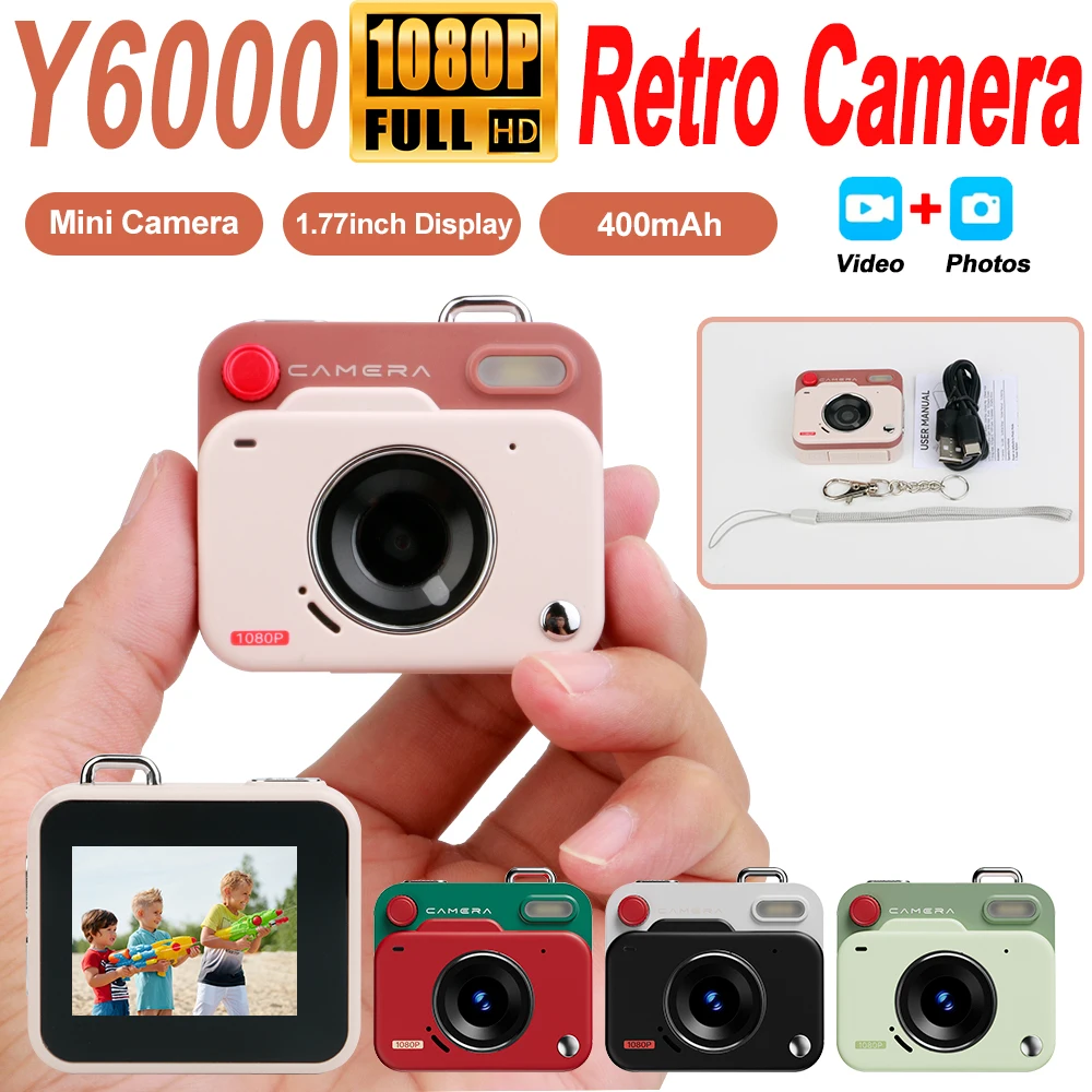 

Camera 1.77 Inch 1080P HD Sports Student Camera Campus Portable Small Photo Camera Retro CCD 0-128G Memory Card Necklace Camera