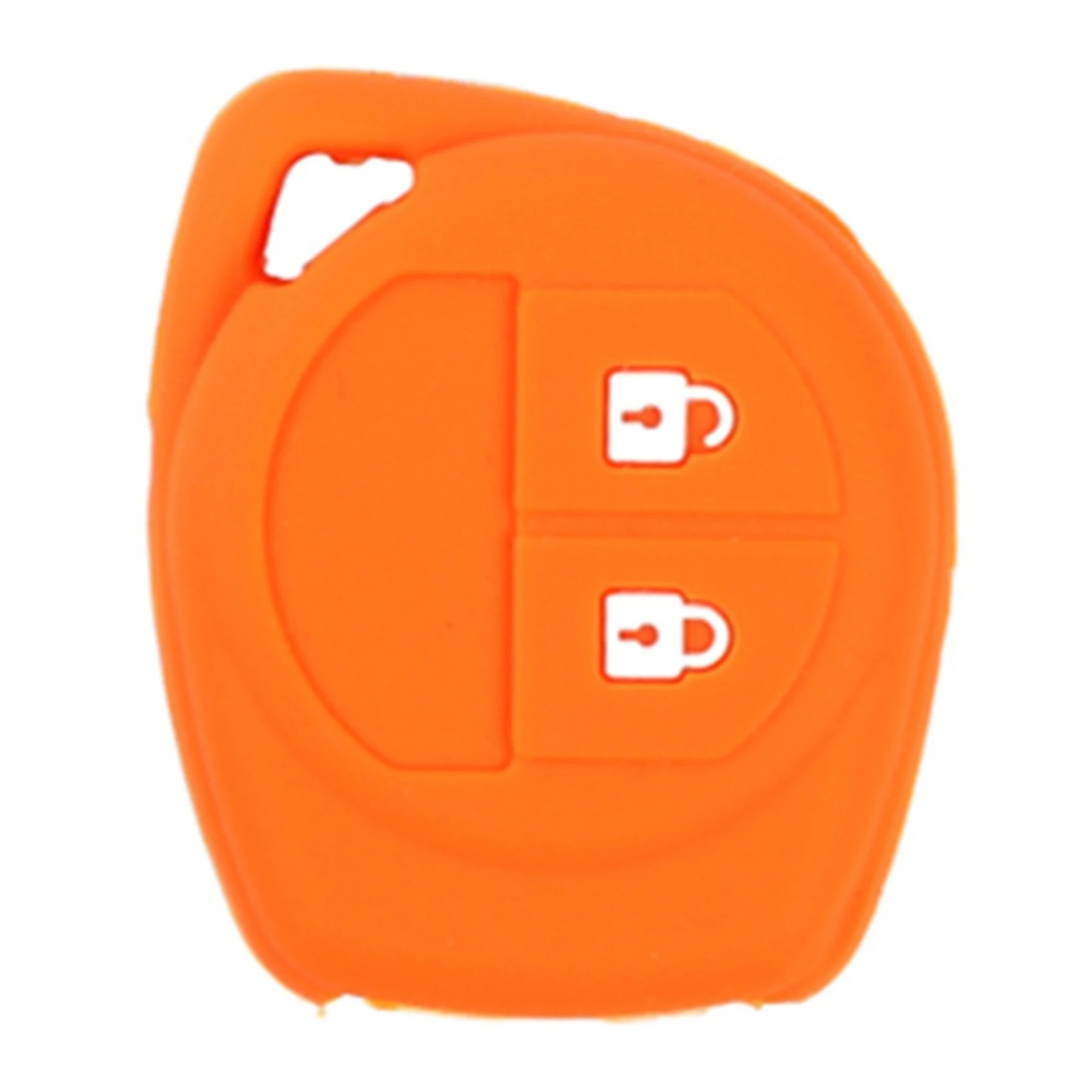 Silicon Car Key Cover for Suzuki SX4 Swift Grand Vitara Liana Celerio Jimny Key Case Keychain Alarm, Orange