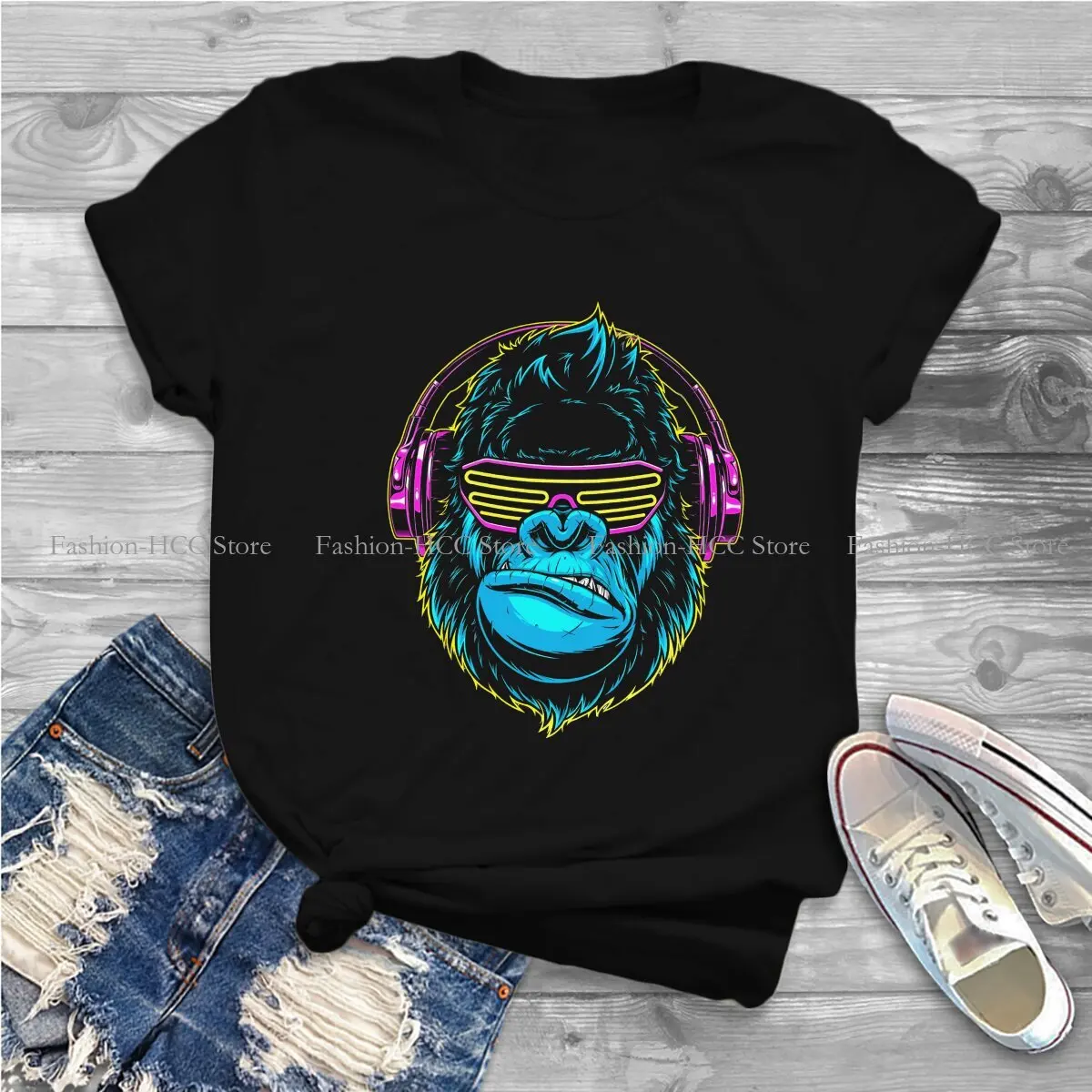 Colorful Domineering Monkey Casual Polyester TShirt Monkey Business Creative Streetwear Leisure T Shirt Female Tee