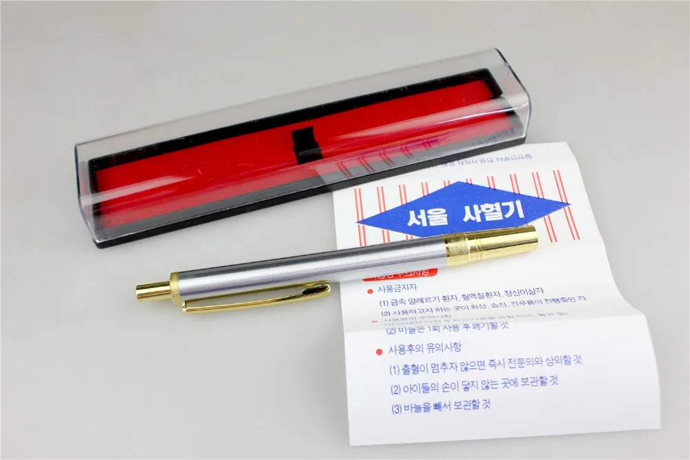 medical Stainless Steel Bloodletting Sterile Pen Painless Removing Blood Stasis Collecting Blood No Needle Easy use sampling Pen images - 6